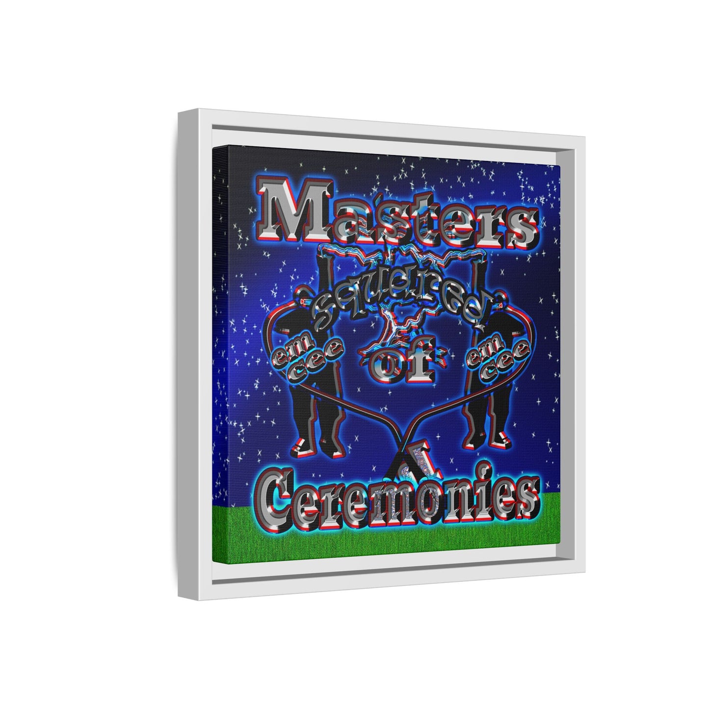 em cee squared - framed canvas art ('snoops' background)
