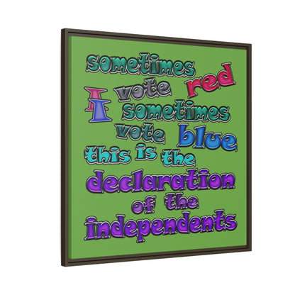 declaration of the independents - framed canvas art (green)