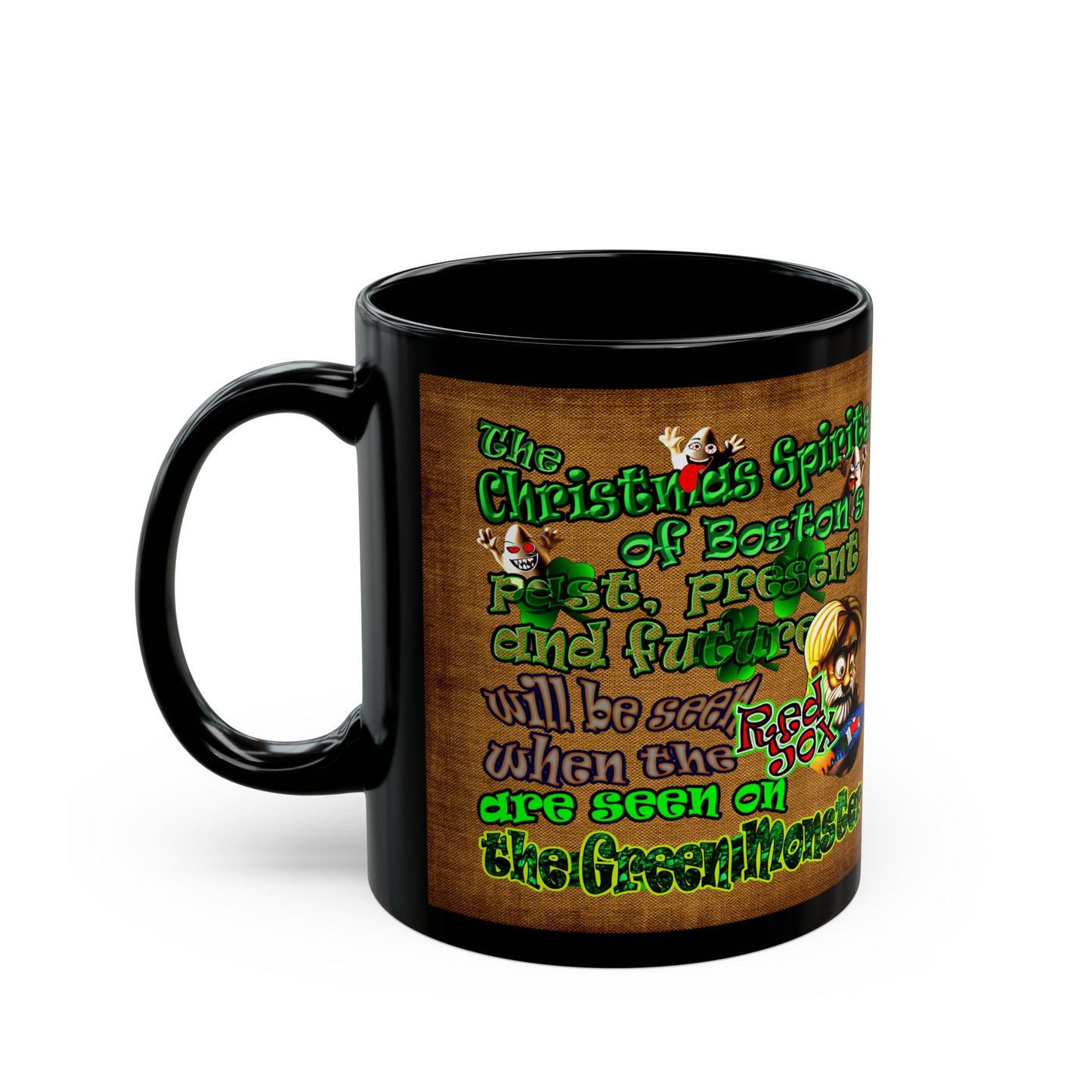 christmas spirits of boston - Black Mug (brown papyrus)