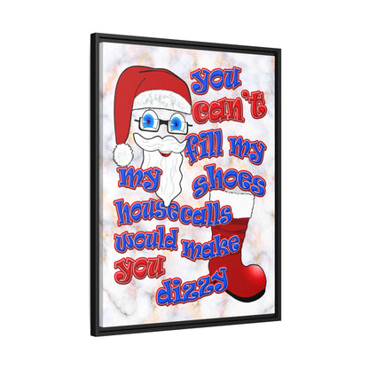 santa's shoes - framed canvas art (white marble)