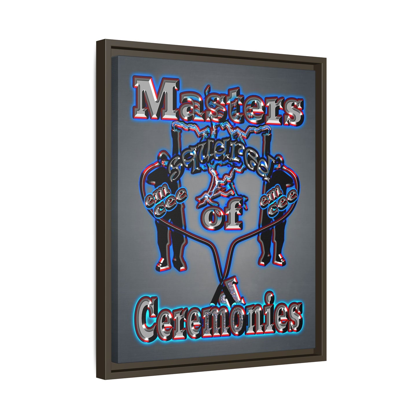 em cee squared - framed canvas art (grey-light grey)