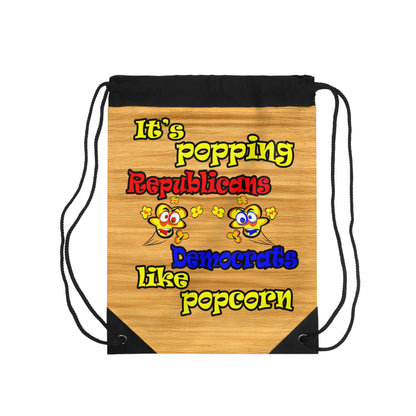popping like popcorn - Drawstring Bag (butterscotch wood finish)