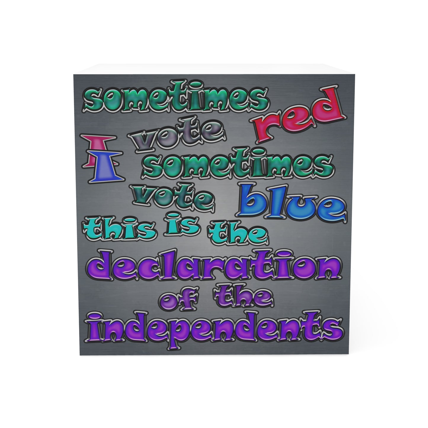 declaration of the independents - note cube (grey-light grey)