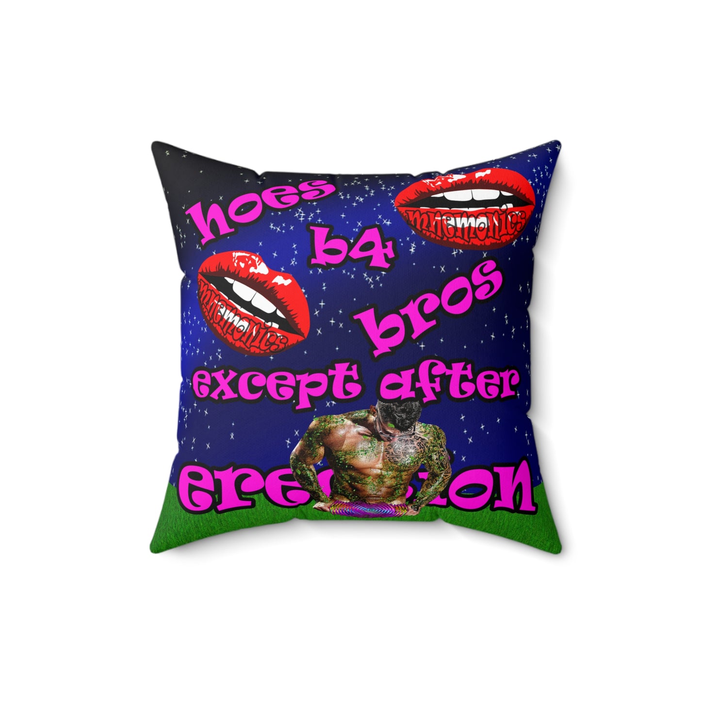 hoes b4 bros - Spun Polyester Square Pillow - ('snoops' background)