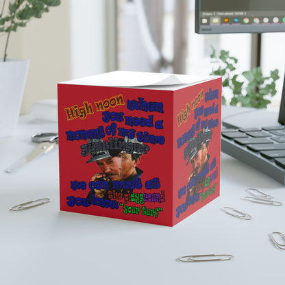 high noon - note cube (dark red)