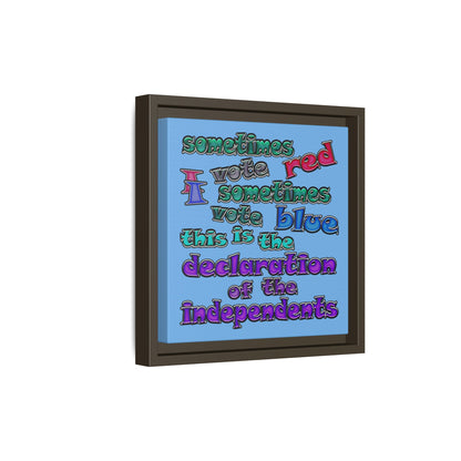 declaration of the independents - framed canvas art (light blue)
