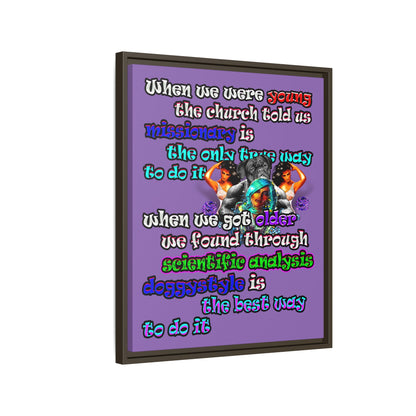 doggystyle - framed canvas art (light purple)