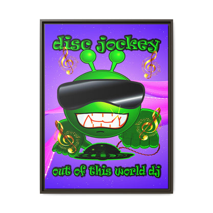 disc jockey - framed canvas art (purple-pink wave)
