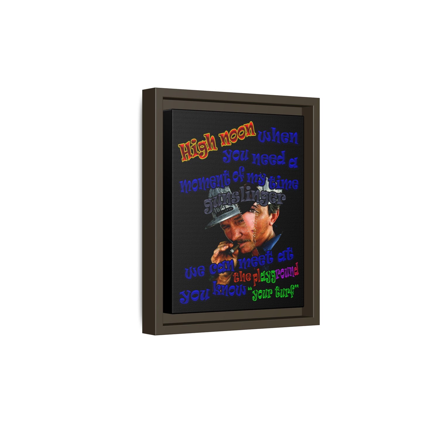 high noon - framed canvas art (black)