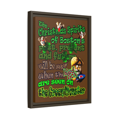 christmas spirits of boston - framed canvas art (brown)