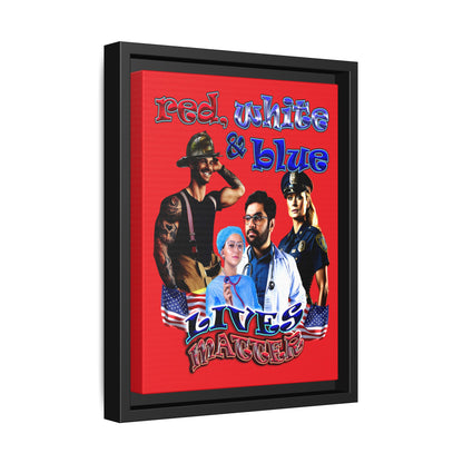 rw&b lives matter - framed canvas art (red)