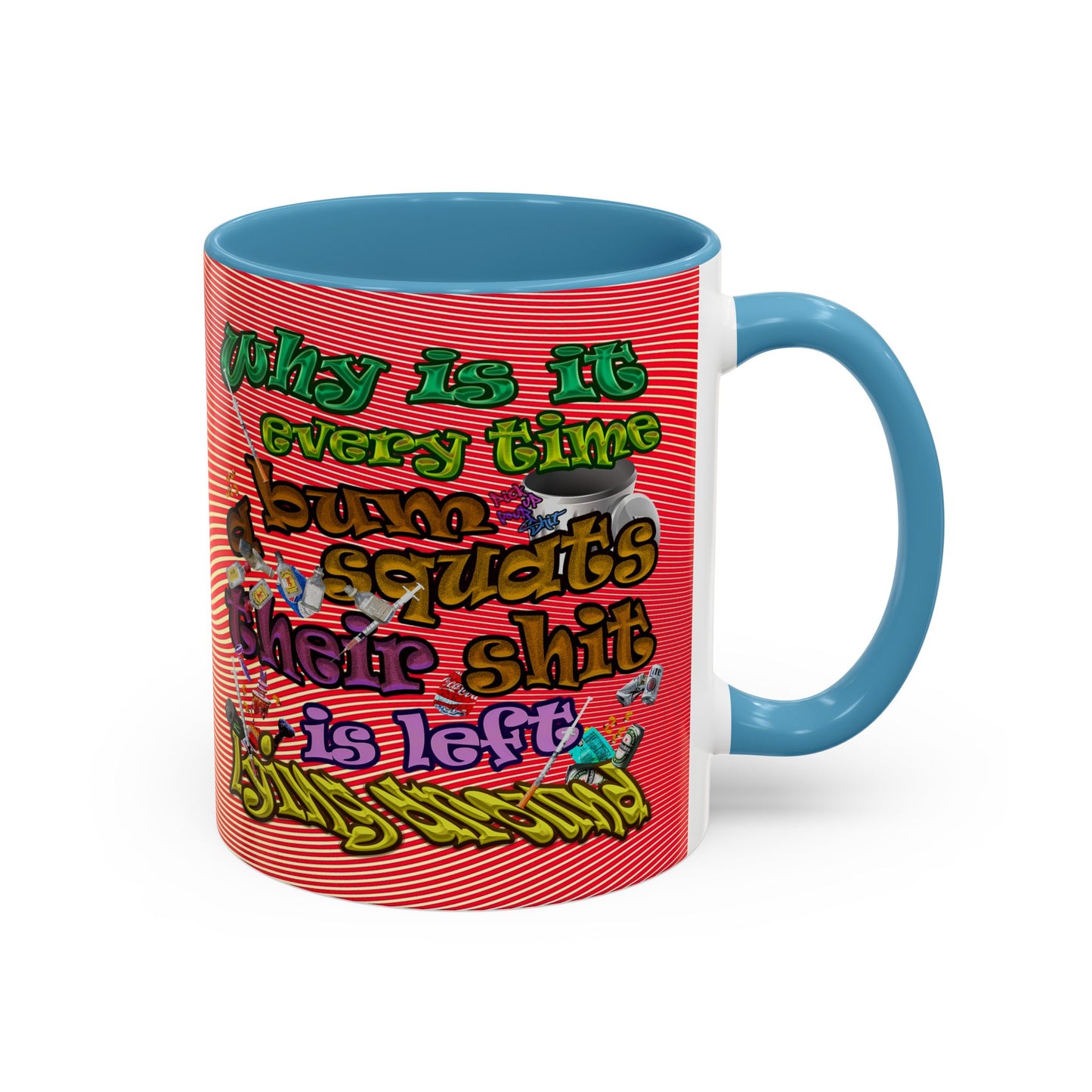 the bum's shit - Accent Mug (yellow-orange wave)
