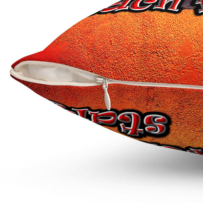 defy conquer reach - Spun Polyester Square Pillow - (burnt orange)