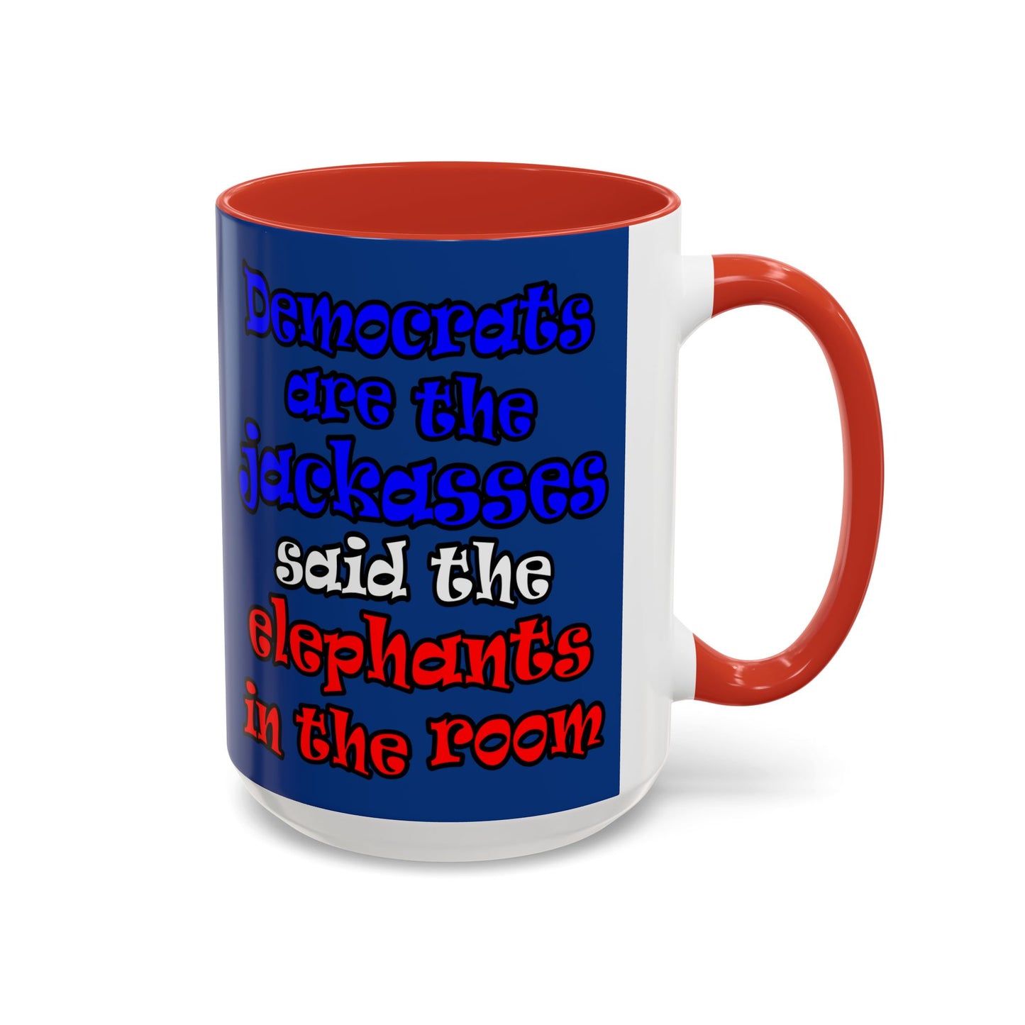 donkeys and elephants - Accent Mug (dark blue)