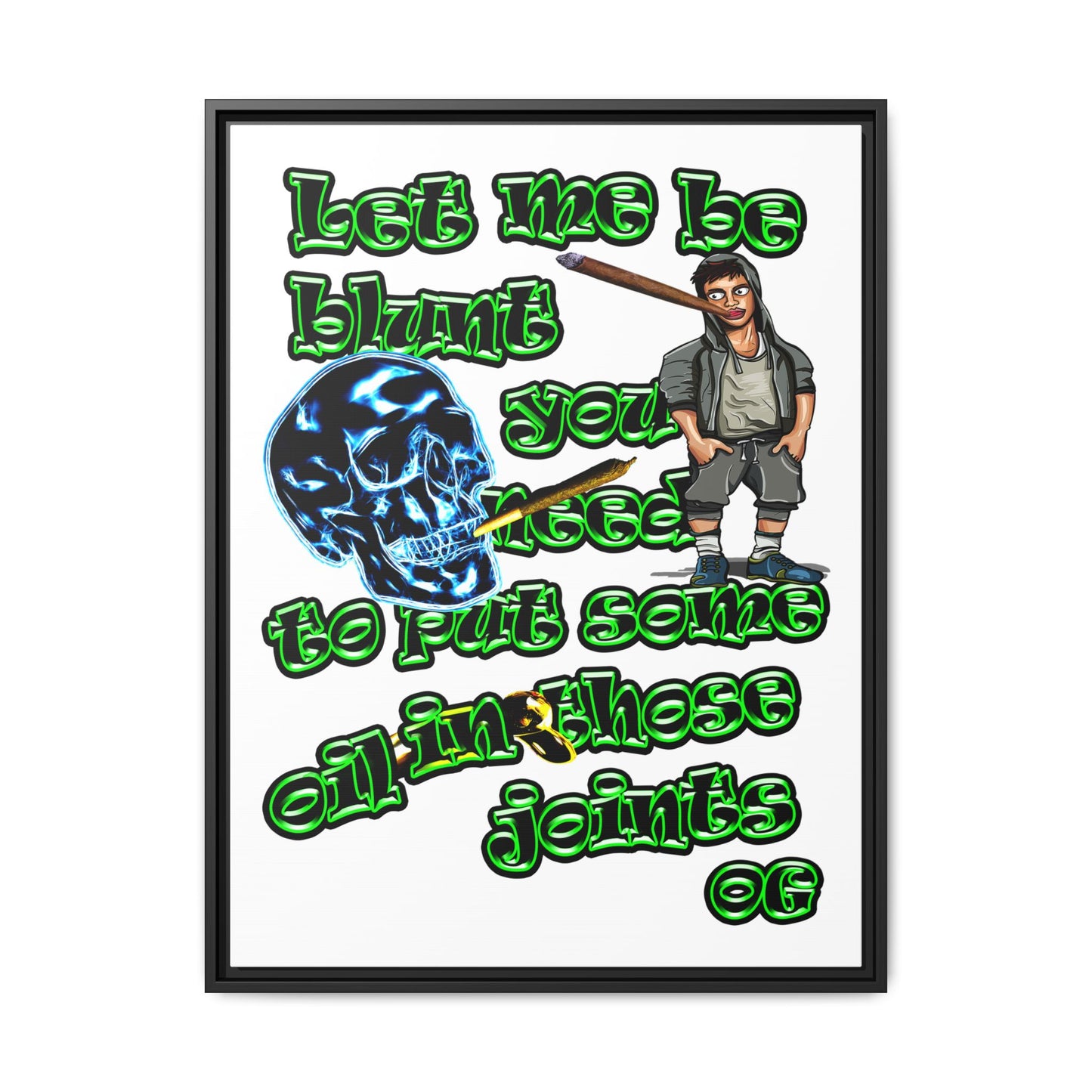 og - framed canvas art (white)