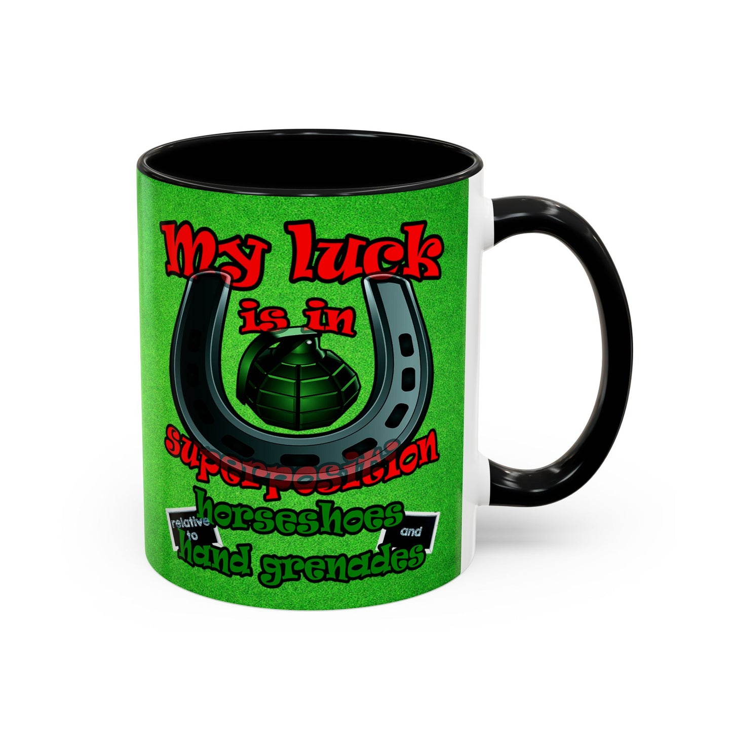 my luck - Accent Mug (green turf)