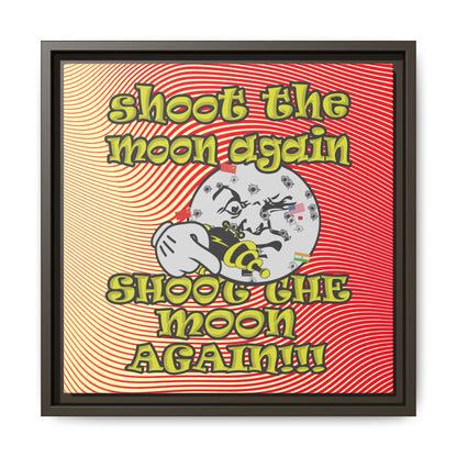 shoot the moon again - framed canvas art (yellow-orange wave)