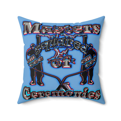 em cee squared - Faux Suede Square Pillow - (light blue)