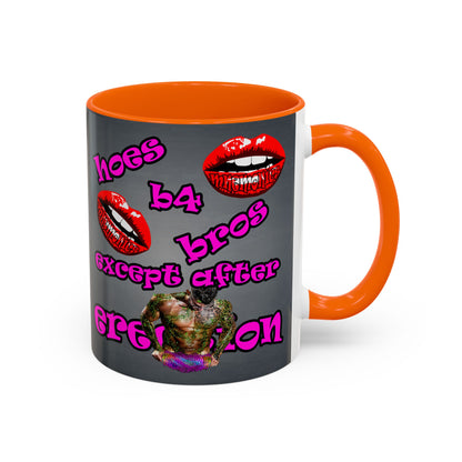 hoes b4 bros - Accent Mug (grey-light grey)