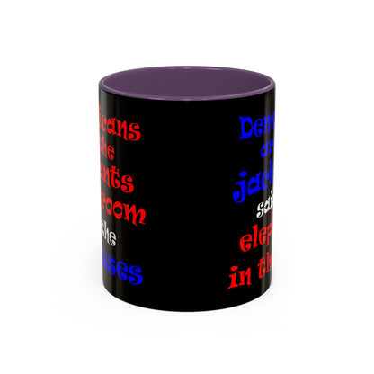 donkeys and elephants - Accent Mug (black)