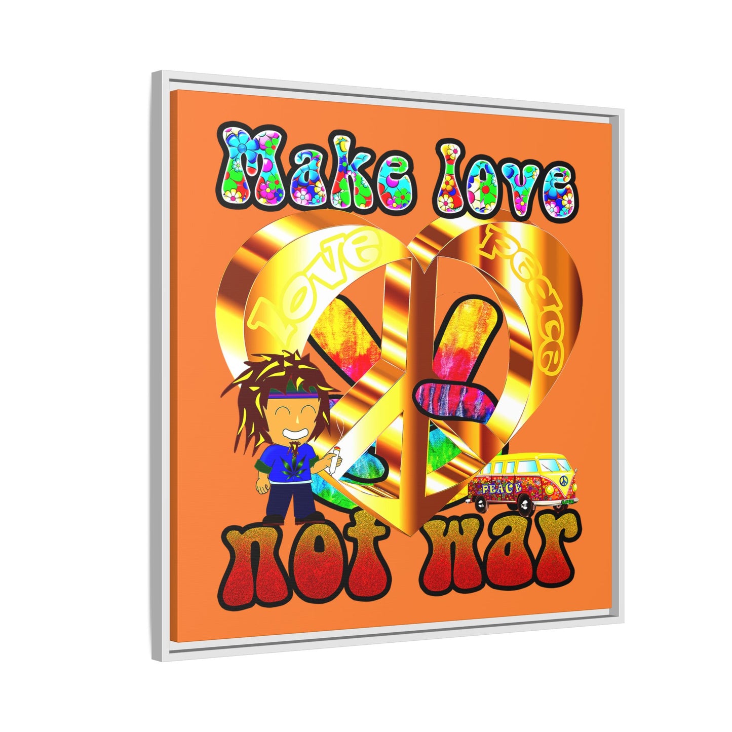 love peace - framed canvas art (crusta)