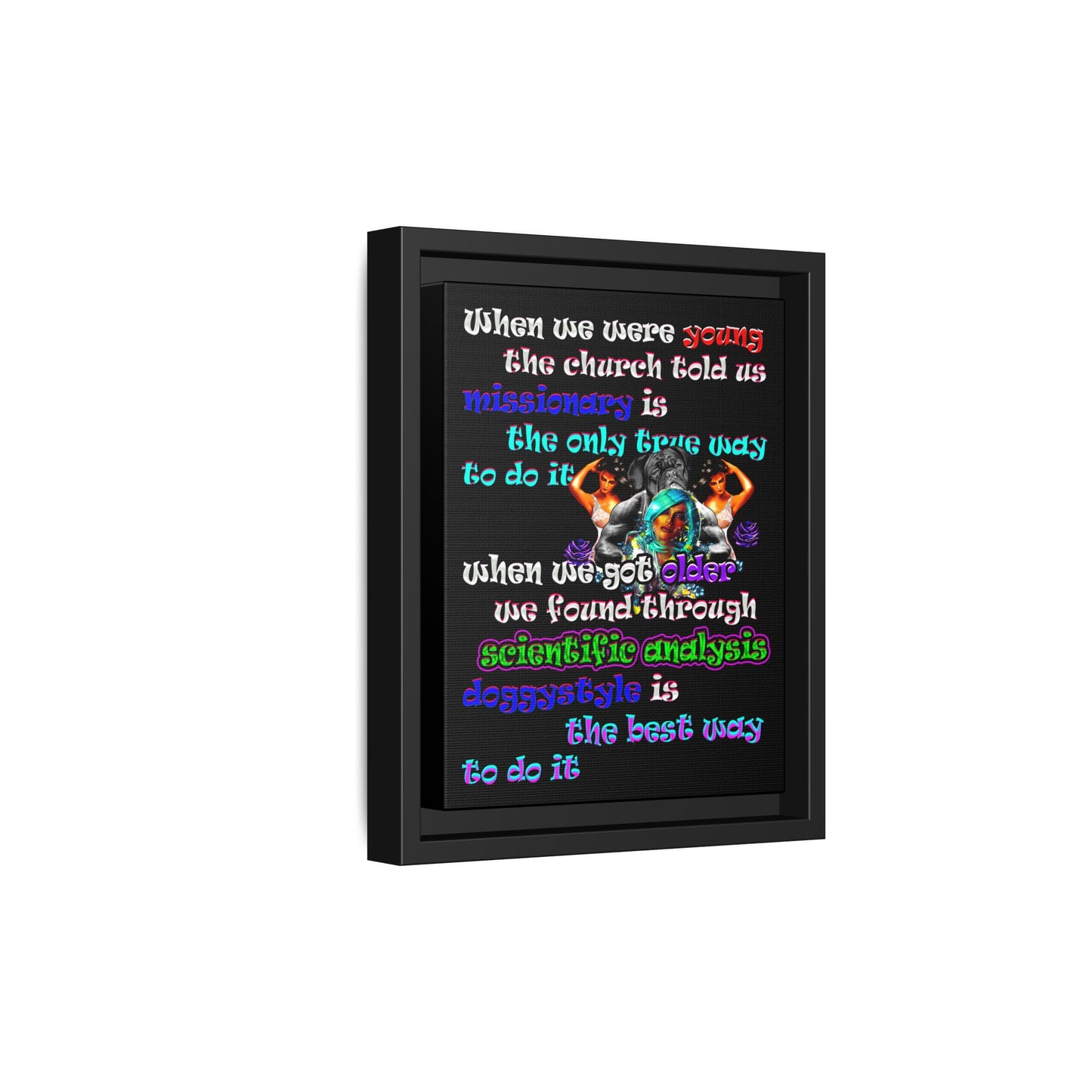 doggystyle - framed canvas art (black)