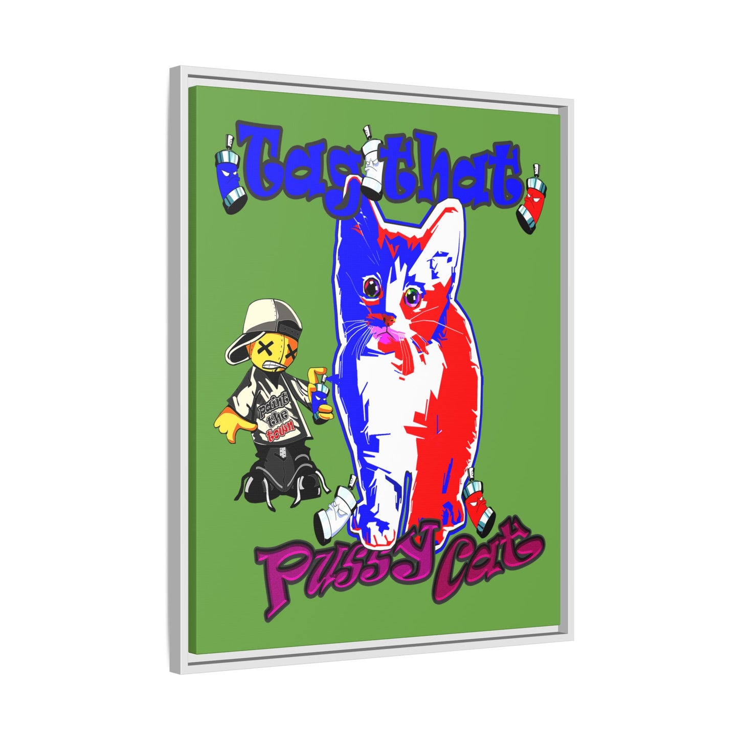 tag that - framed canvas art (green)