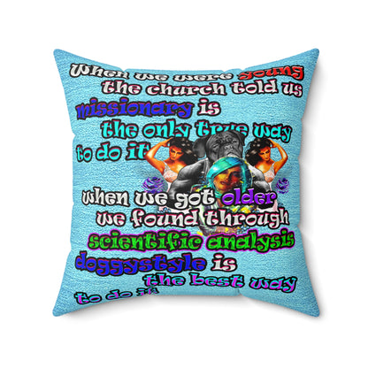 doggystyle - Spun Polyester Square Pillow - (faded blue)