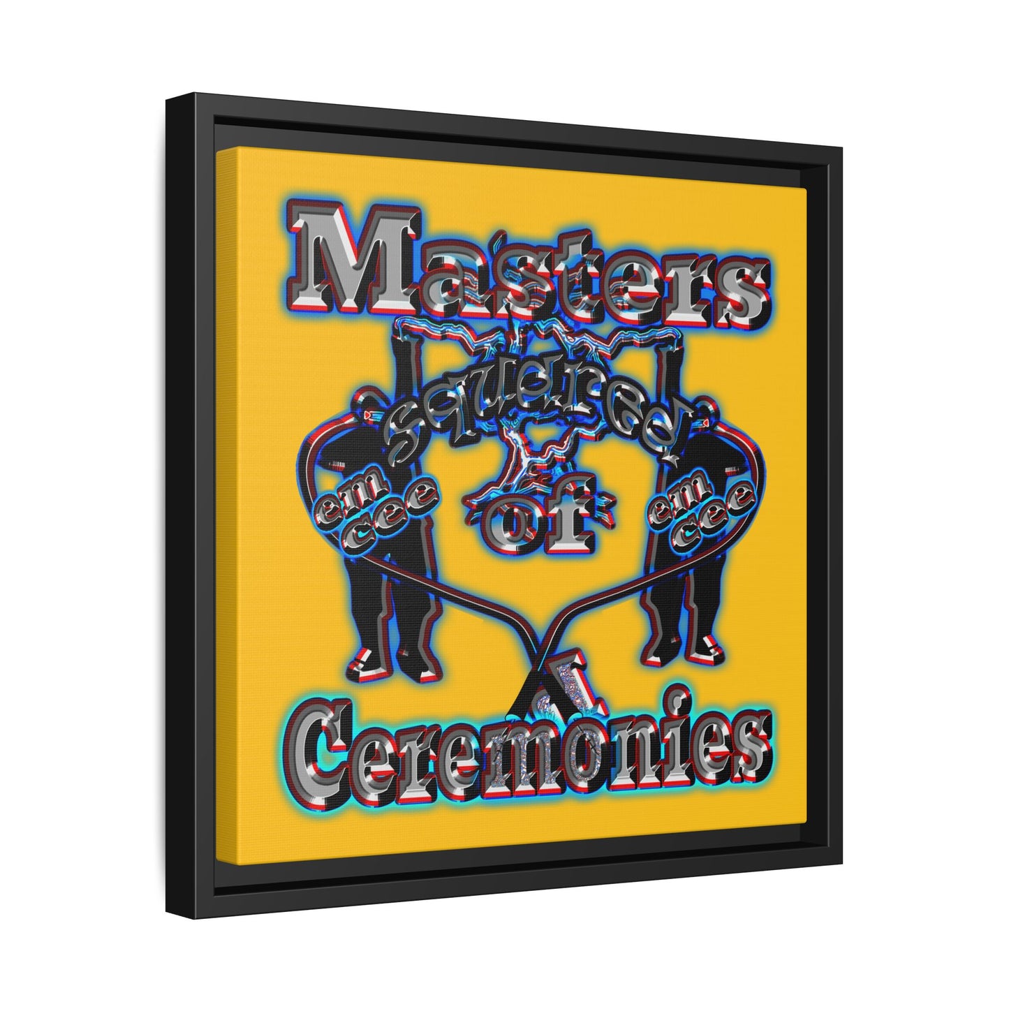 em cee squared - framed canvas art (yellow)