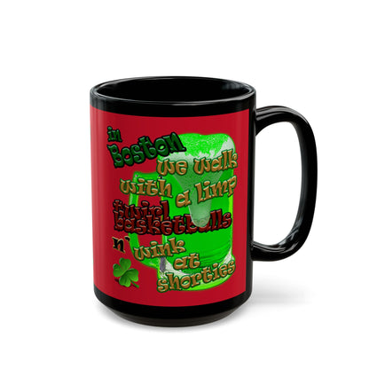 celtics logo - Black Mug (dark red)