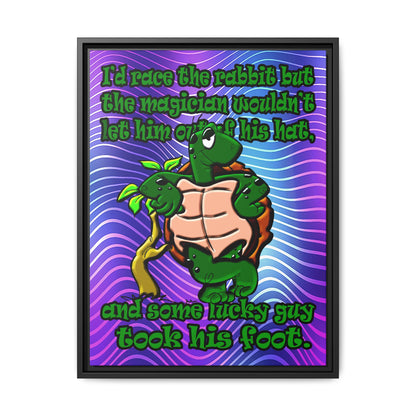 turtle race - framed canvas art (purple wave)