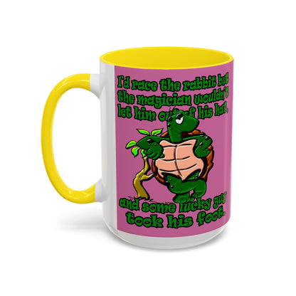 turtle race - Accent Mug (light pink)