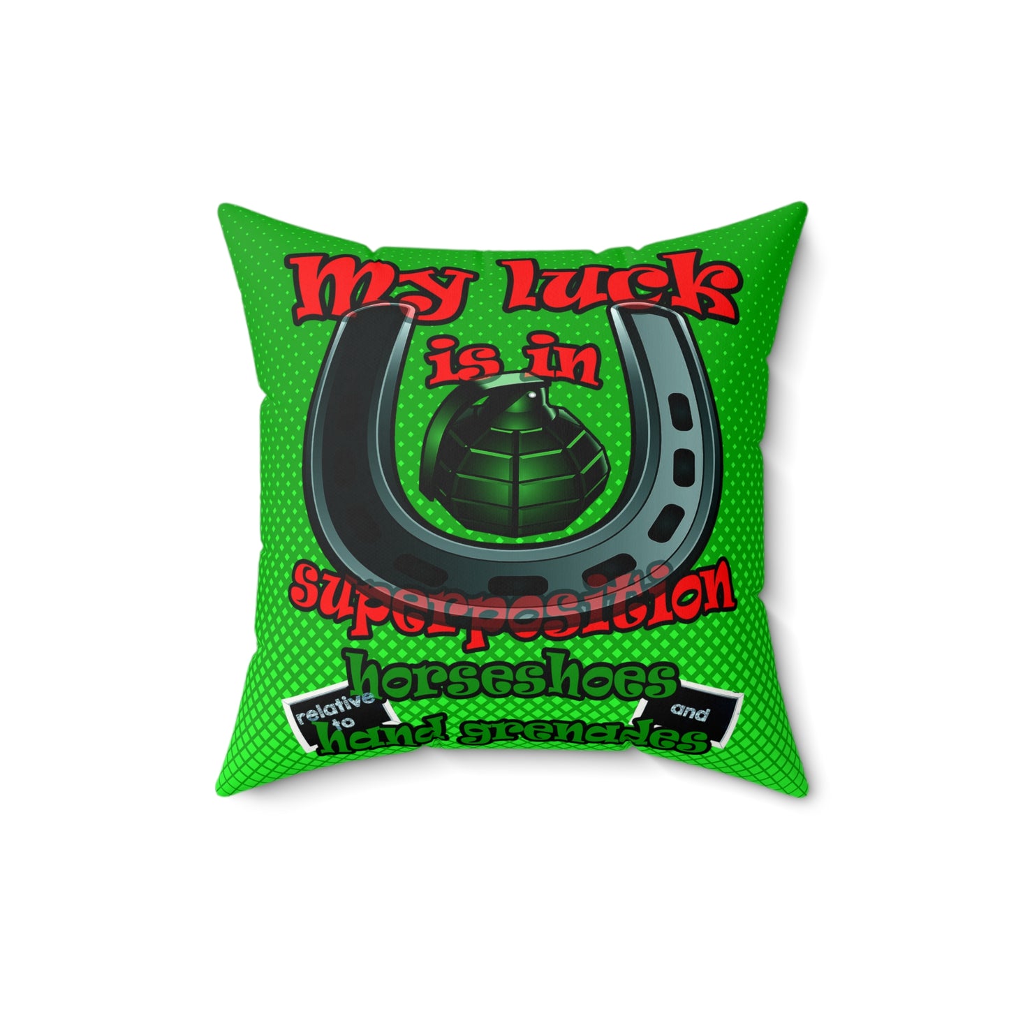 my luck - Faux Suede Square Pillow - (logo green)