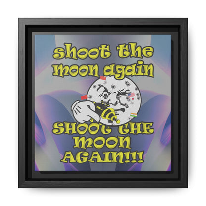 shoot the moon again - framed canvas art (grey-pink wave)