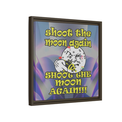 shoot the moon again - framed canvas art (grey-pink wave)