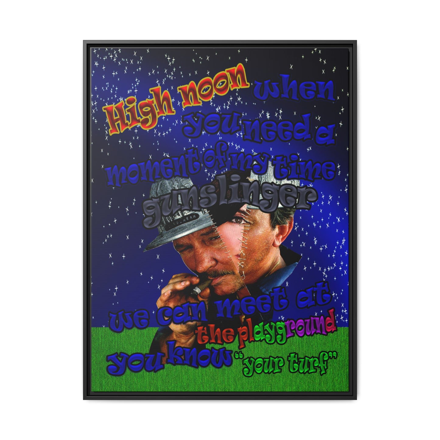 high noon - framed canvas art ('snoops' background)