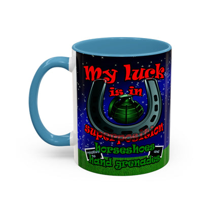 my luck - Accent Mug ('snoops' background)