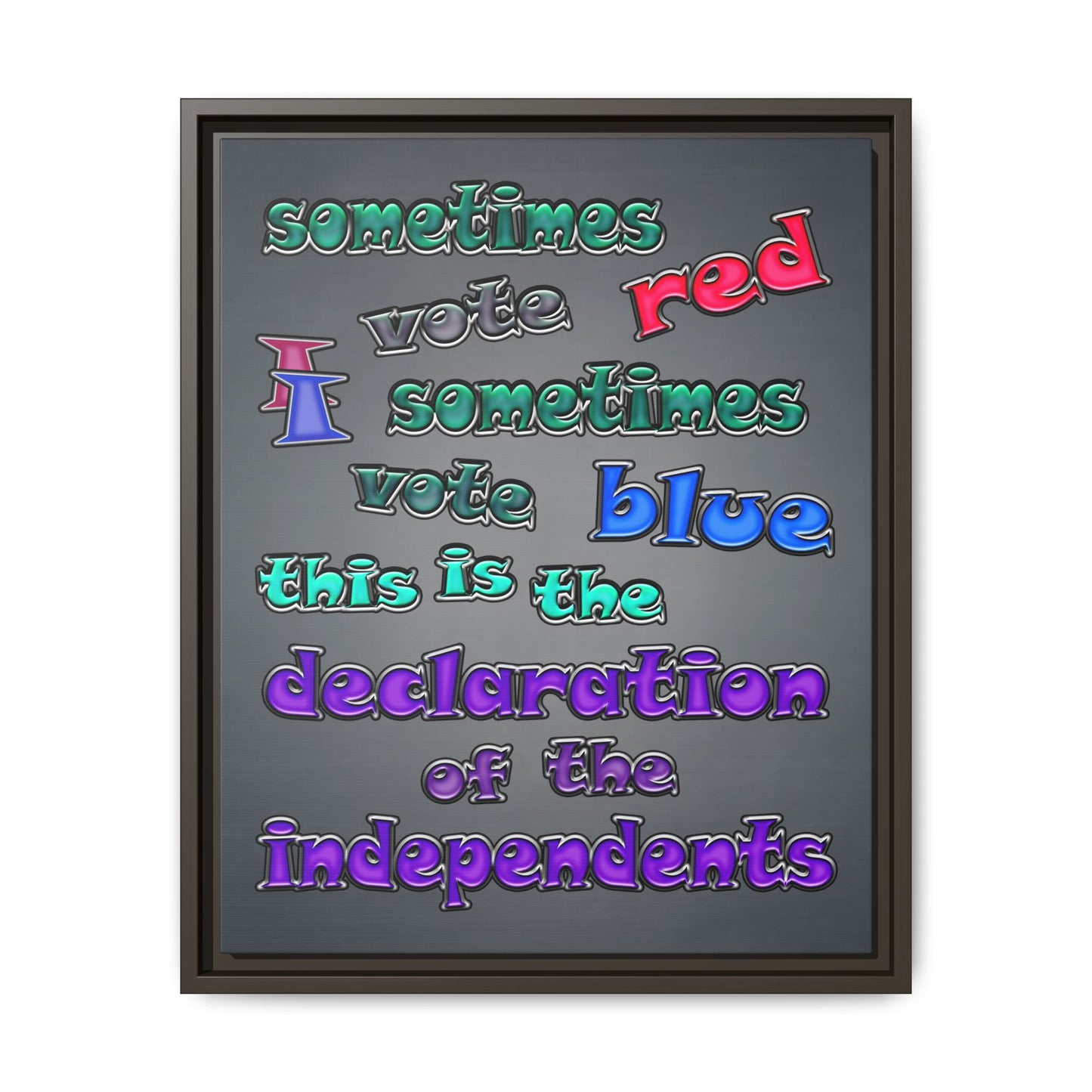 declaration of the independents - framed canvas art (grey-light grey)