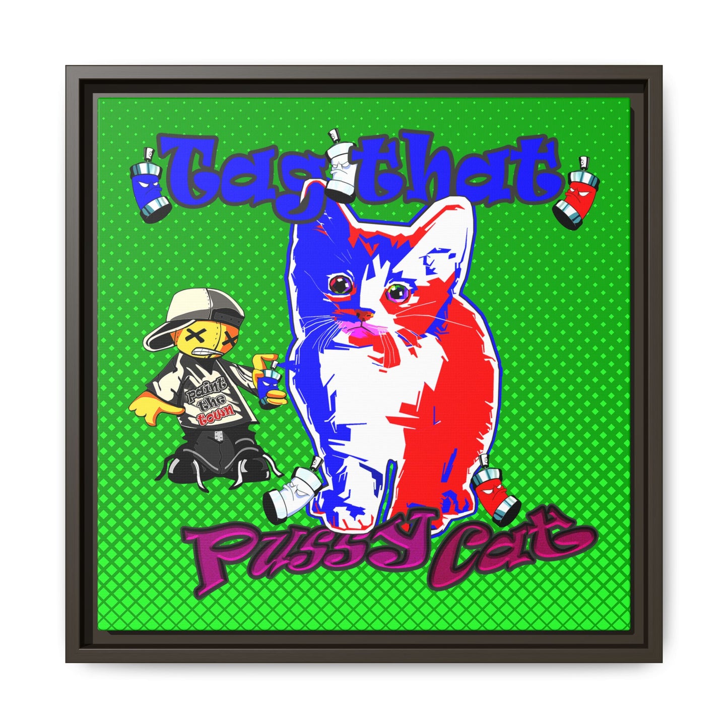 tag that - framed canvas art (logo green)