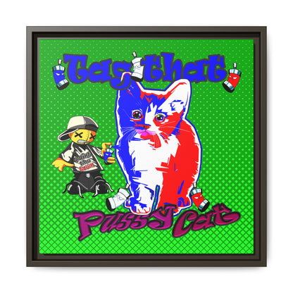 tag that - framed canvas art (logo green)