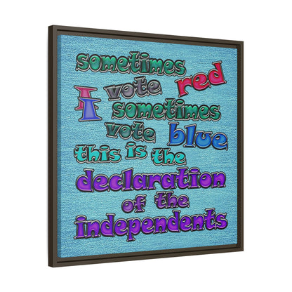 declaration of the independents - framed canvas art (faded blue)