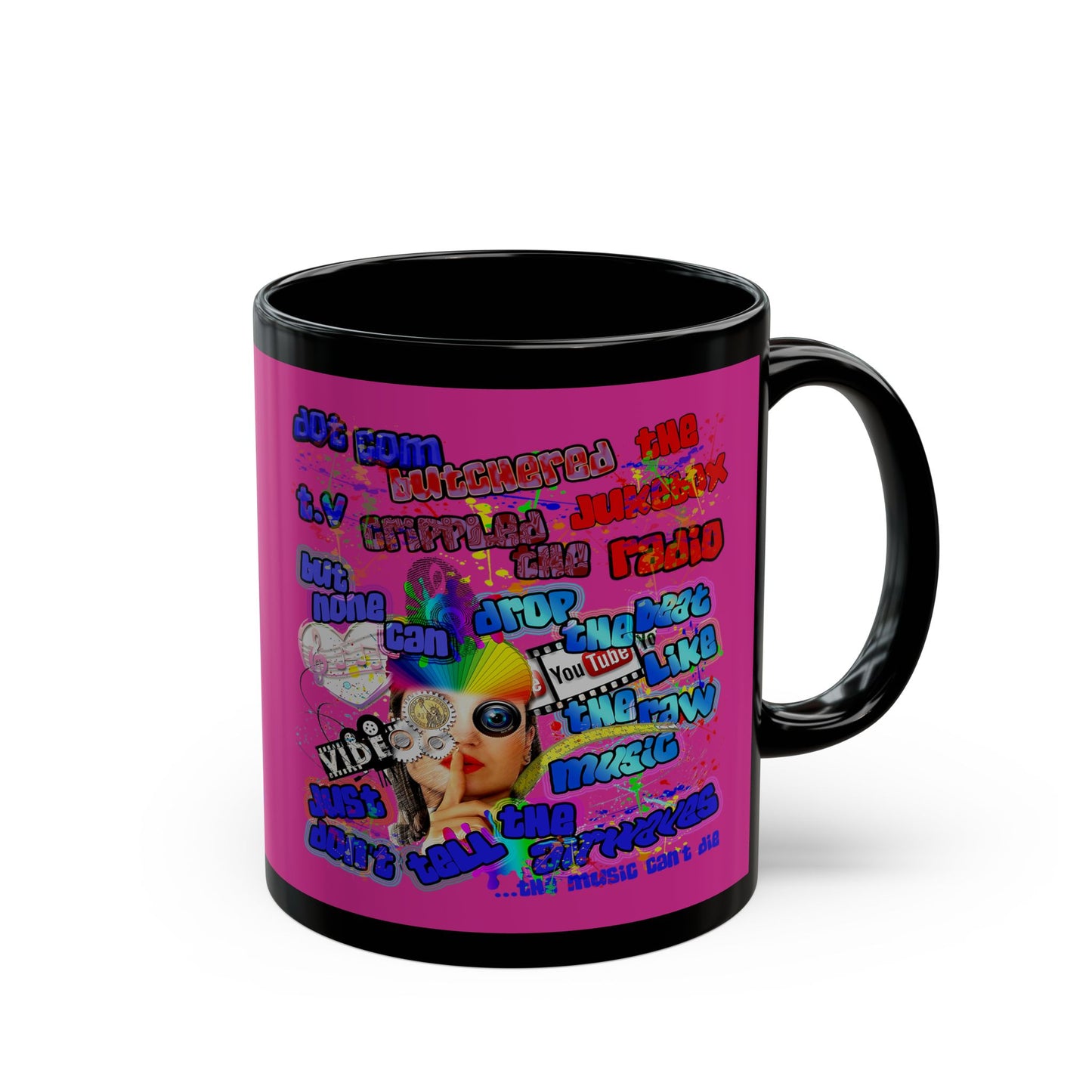 drop the beat - Black Mug (pink)