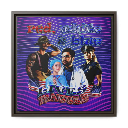 rw&b lives matter - framed canvas art (purple wave)