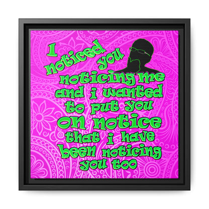 noticed you noticing - framed canvas art (pink swirl)