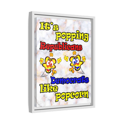 popping like popcorn - framed canvas art (white marble)