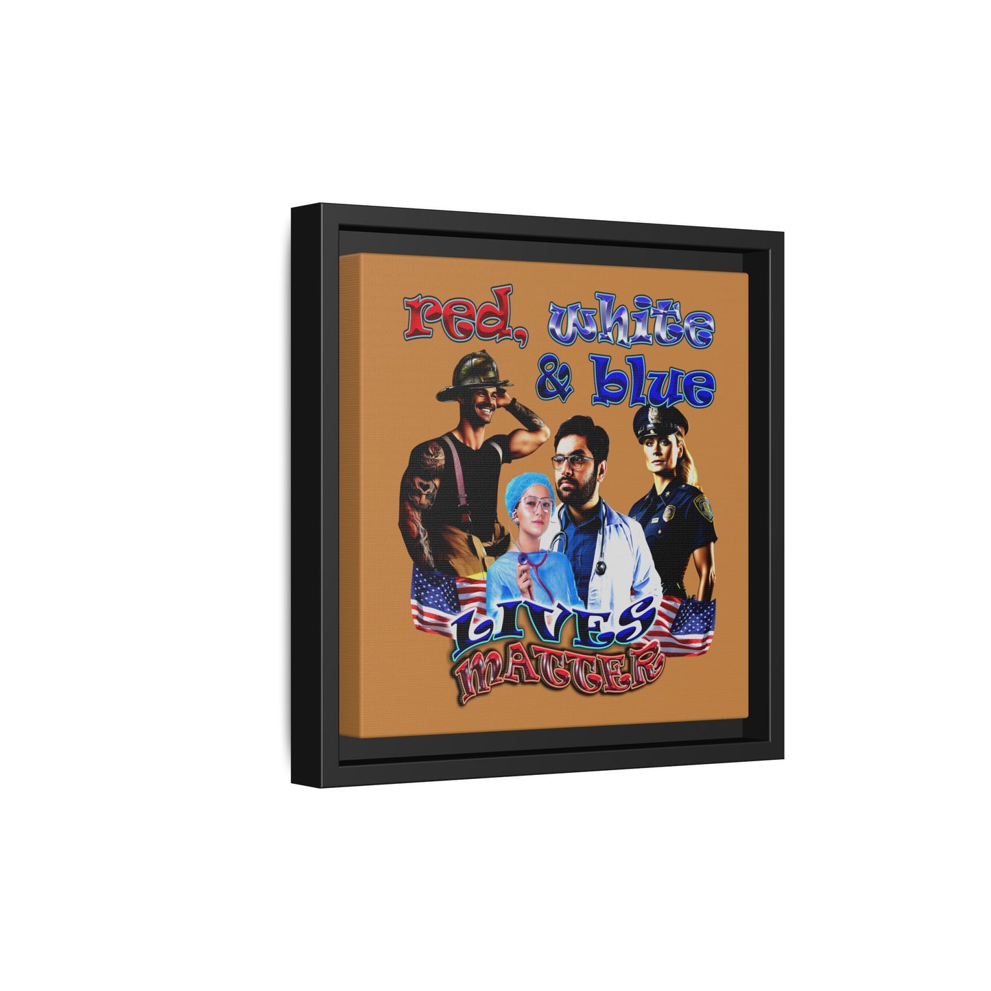 rw&b lives matter - framed canvas art (light brown)