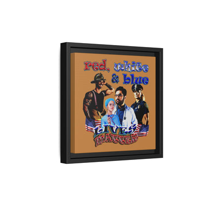 rw&b lives matter - framed canvas art (light brown)