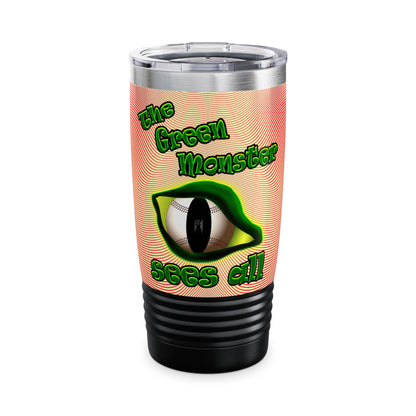 green monster - Ringneck Tumbler, 20oz (yellow-orange wave)
