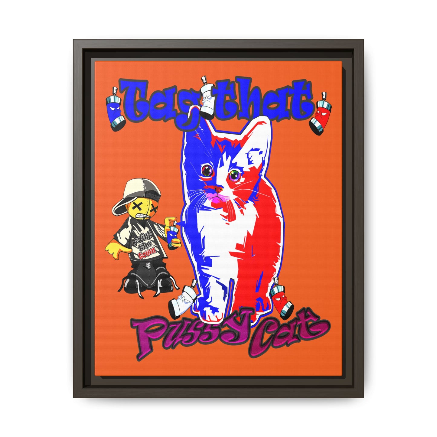 tag that - framed canvas art (orange)