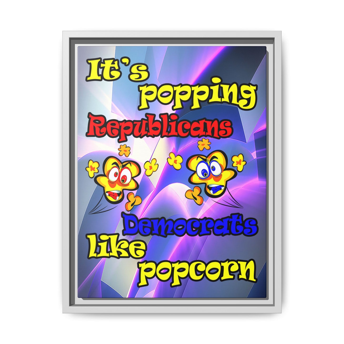 popping like popcorn - framed canvas art (grey-pink wave)
